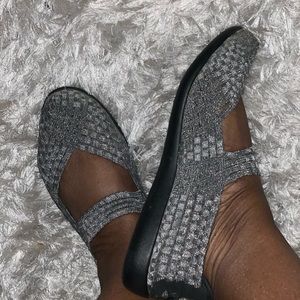 Sliver maryjane shoes